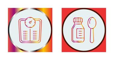 Weight Scale and Syrup Icon vector