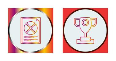 Pie Chart and Trophy Icon vector
