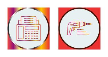 Fax Machine and Drill Icon vector