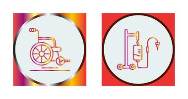 Wheel Chair and Intravenous Icon vector