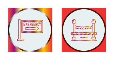 Emergency Sign and Do Not Cross Line, Icon vector