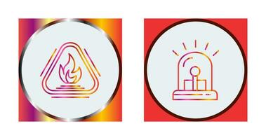 Caution Fire and Siren Icon vector