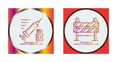 Syringe and Road Blockade Icon vector