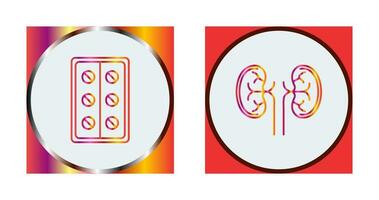Pills and Kidney Icon vector