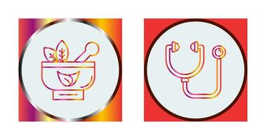 Ayurvedic and Stethoscope Icon vector