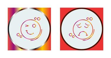 Wink and Sad Icon vector