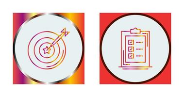 Dart and Checklist Icon vector