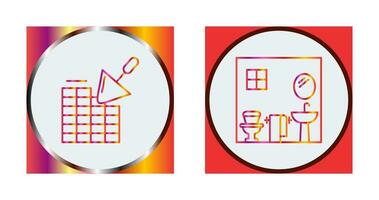 Brickwall and Bathroom Icon vector