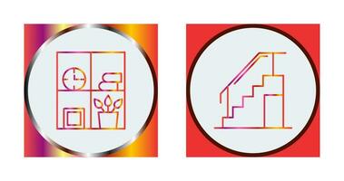 Bookshelf and Stairs Icon vector