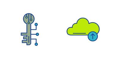 electrónico llave y subir icono vector