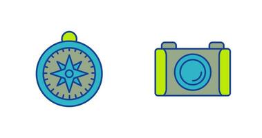 Compass and Camera Icon vector