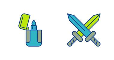 Lighter and Sword Icon vector