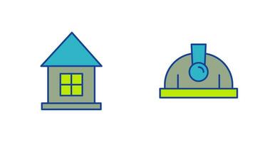 House and Helmet Icon vector