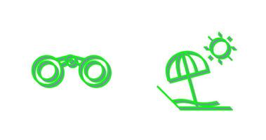 Binoculars and beach Icon vector