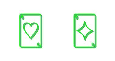 heart cards and diamonds card Icon vector