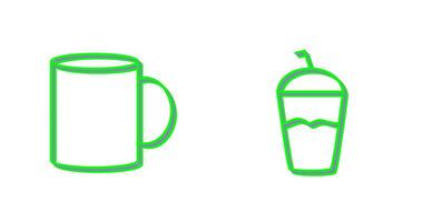 café jarra y frapé icono vector