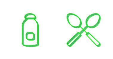 syrup and spoon Icon vector