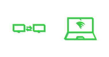 sharing system and connected laptop Icon vector