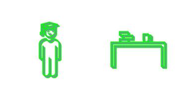 student standing and studying desk Icon vector