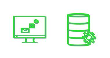 digital márketing y base de datos administración icono vector