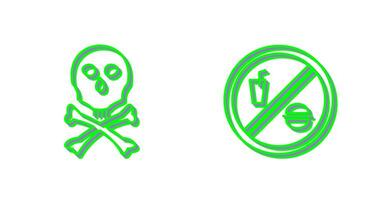 death sign and no foods or drink  Icon vector