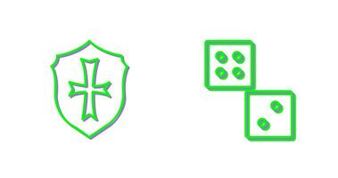 Dice and Shield Icon vector