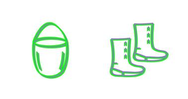 water bucket and boots Icon vector