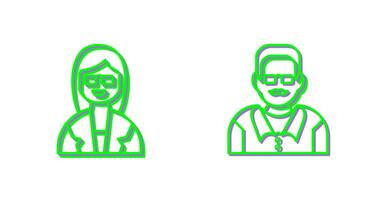 Female Professor and Male Professor Icon vector