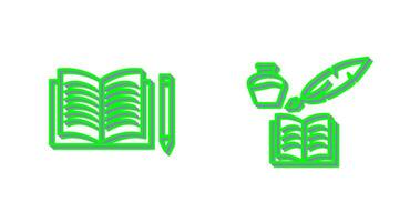 Pencil and Book and Quilland Book Icon vector