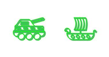 infantería tanque y vikingo Embarcacion icono vector