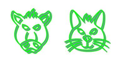 Pig and Cat Icon vector