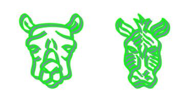 Camel and Zebra Icon vector