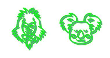 Mandrill and Koala Icon vector