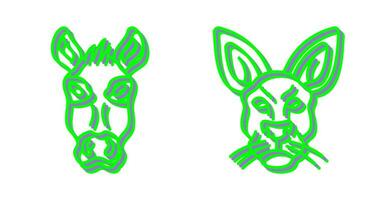 Donkey and Kangaroo Icon vector