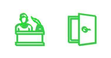 magistrado y puerta icono vector