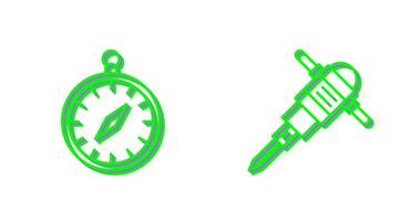 Compass and Drilling Icon vector