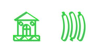 House and Hot Sausage Icon vector