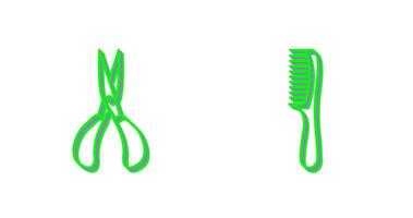 Scissor and Comb Icon vector