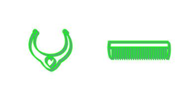 Necklace and Comb Icon vector