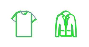 Plain T Shirt and Stylish Jacket Icon vector