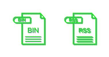 BIN and RSS Icon vector