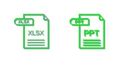 XLSX and PPT Icon vector