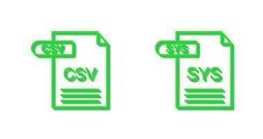 CSV and SYS Icon vector