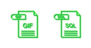 gif y sql icono vector