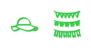 Garlands and Woman Hat Icon vector