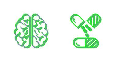 Brain and Capsule Icon vector