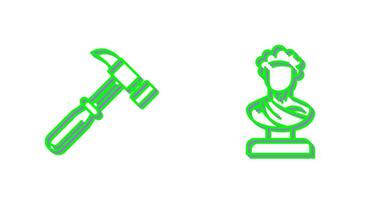 Hammer and Statue Icon vector