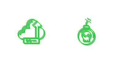 Cloud and Bomb Icon vector