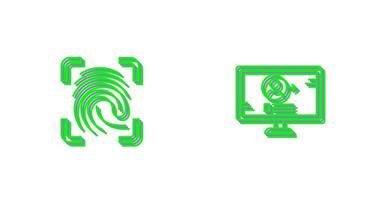 Log and Finger Print Icon vector