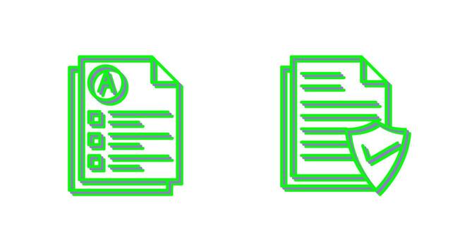 Exam and Valid Document Icon vector